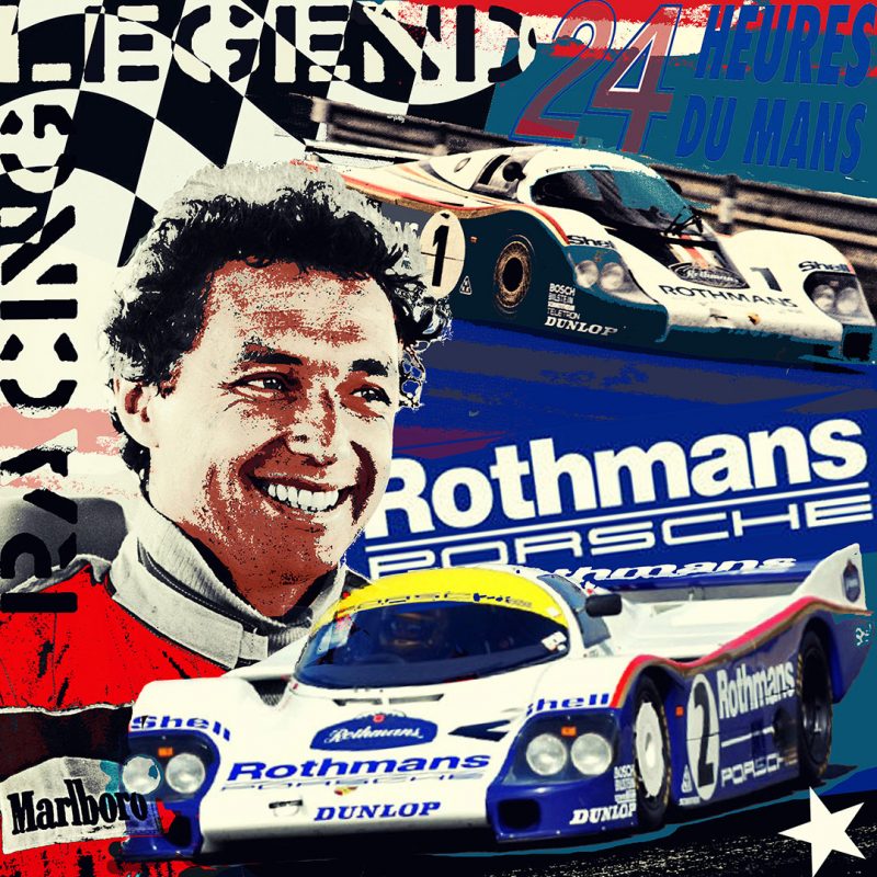 burkhard lohren – racing legends – rothmans porsche jochen mass -20 x 20 cm und 100 x 100 cm